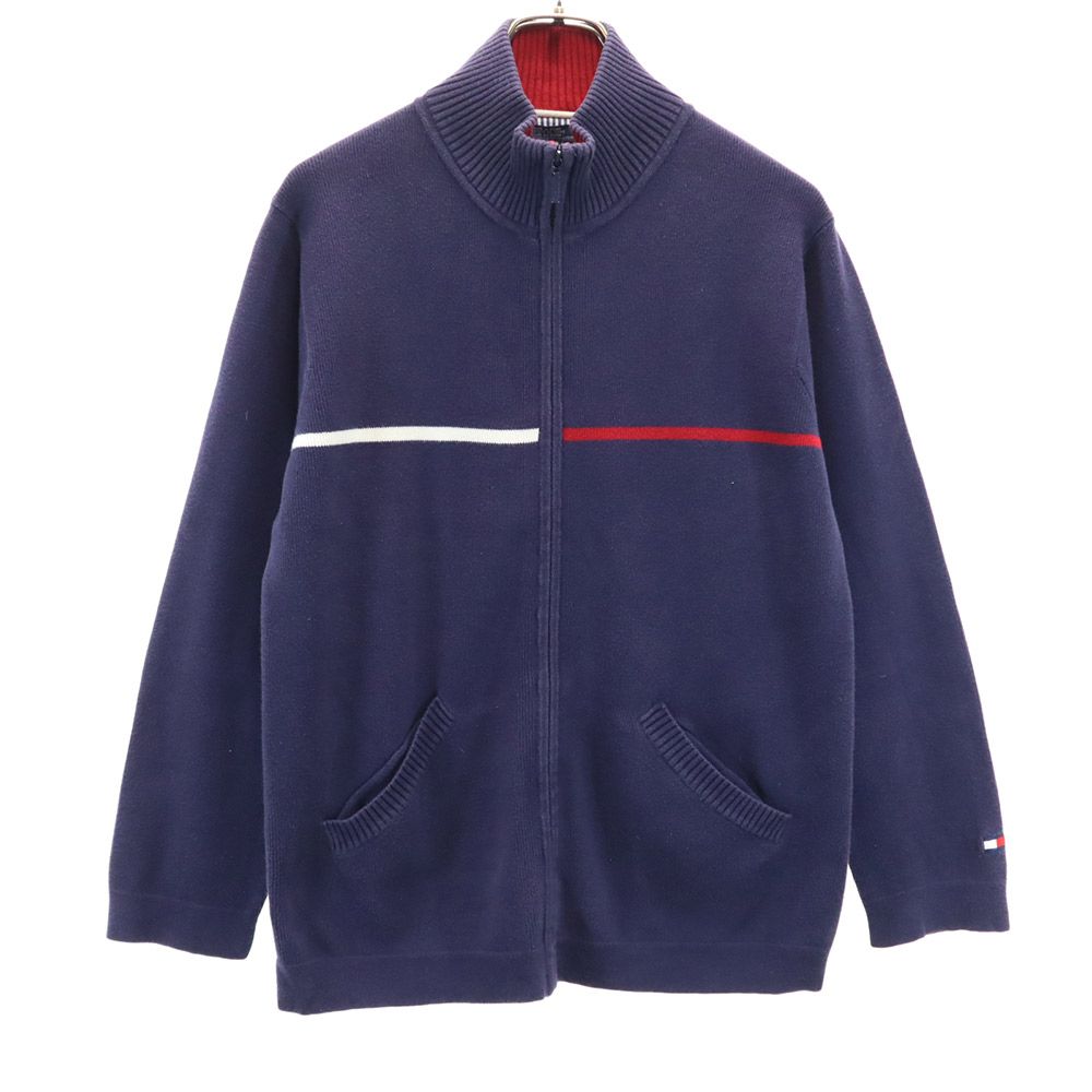 Tommy Hilfiger Вязаная куртка 90-х годов с биркой Old Flag XS темно-синяя мужская бу 10315₽
