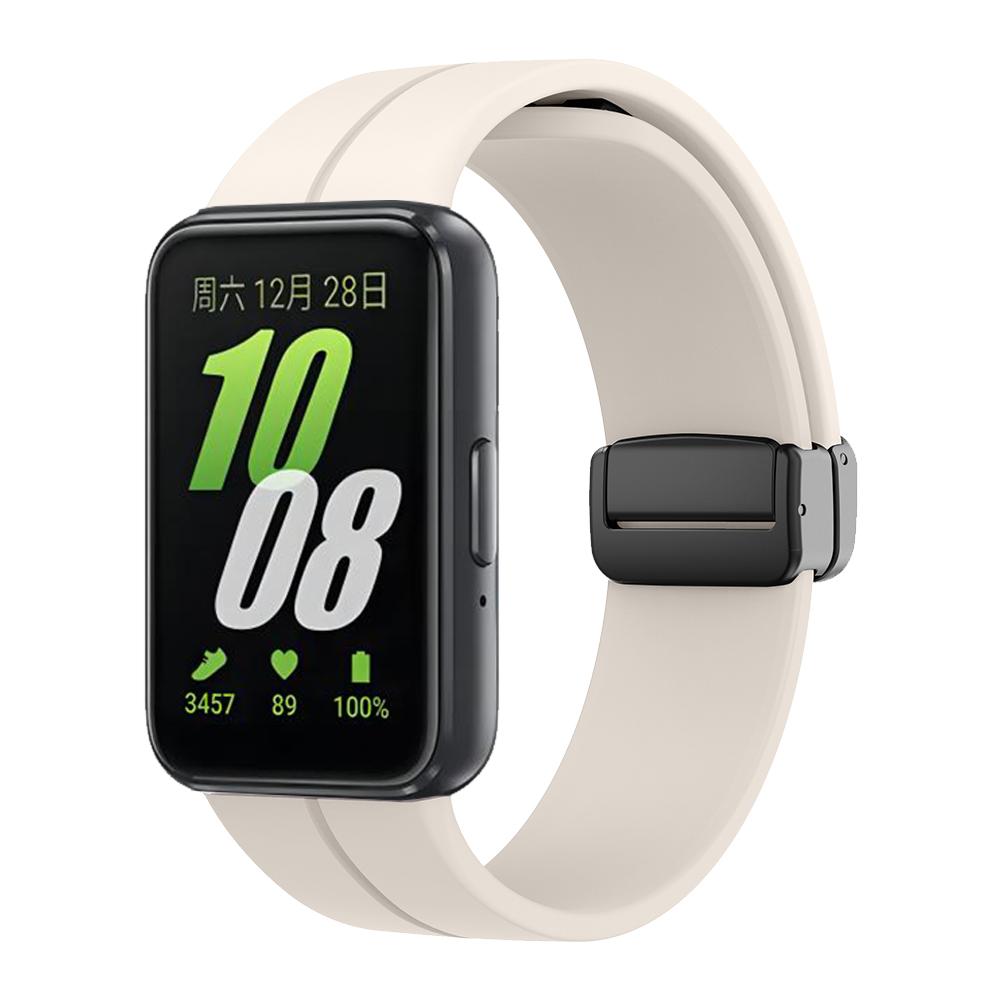 Magnetischer D-Faltverschluss Sport-Silikonband Für Samsung Galaxy Fit3 Fit 3 SM-R390 Ersatzarmband Armband