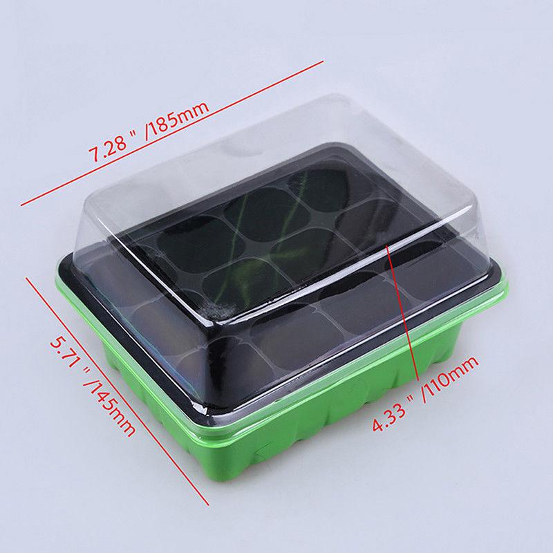 3Pcs/Set 12 Cell Seed Starter Kit Starting Plant Propagation Tray Dome Gardening