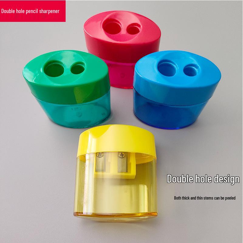 Double Hole Manual Pencil Sharpener with Print Advertising Logo - Ideal for Students and Gifts