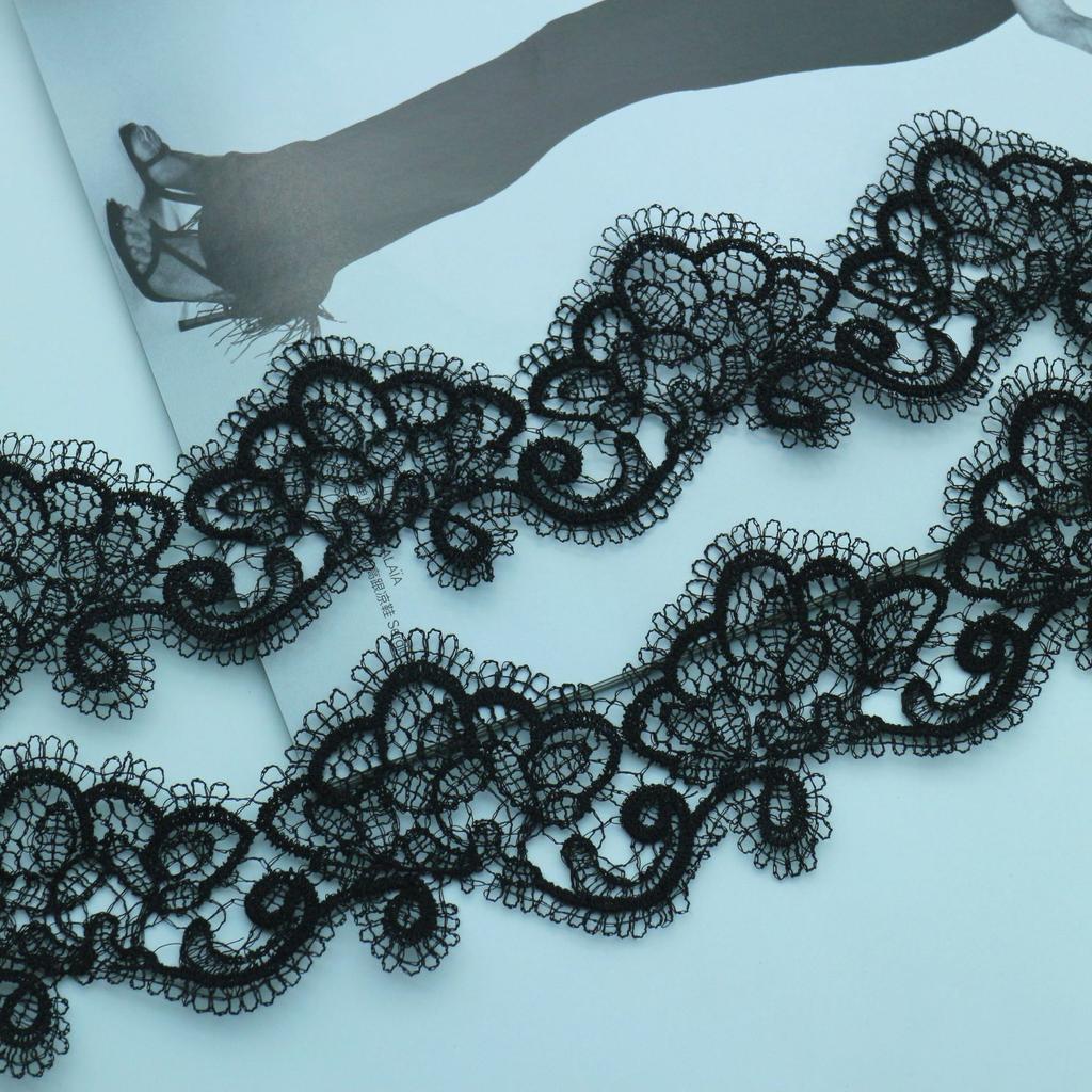 Black Milk Silk Water-Soluble Embroidery Barcode Computer Embroidery Lace Small Lace Underwear Wedding Accessories
