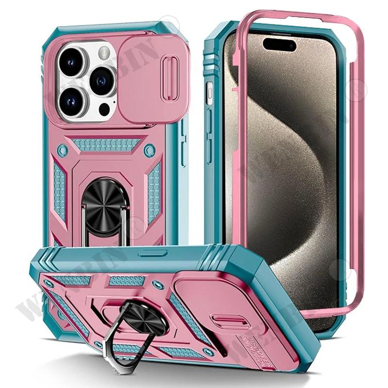 Hülle Für iPhone 16 15 14 13 12 11 Pro Max Plus Mini XS Max XR X 8 Plus 8 7 SE Robuste Hülle mit 360-Grad-Ständer und Kameraschutz