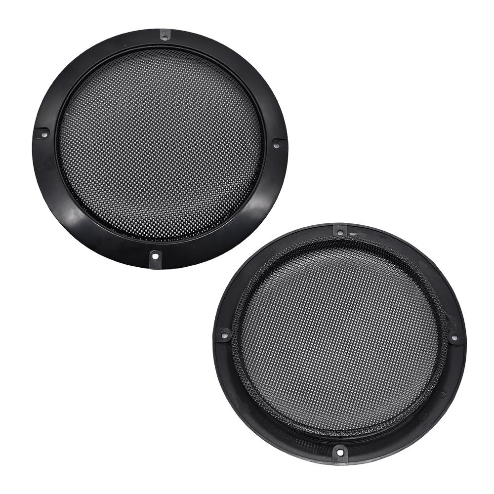 6.5" Car Speaker Subwoofer Guard Protector Speaker Grill Covers ABS Plastic Frame with Metal Mesh Black - 2Pcs