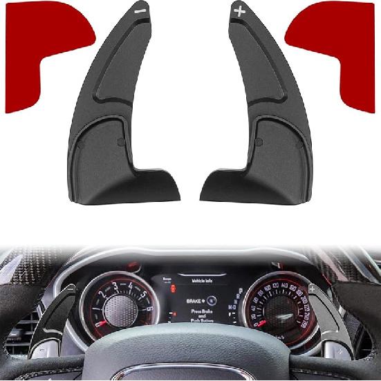 Steering Wheel Shift Paddle Extended Shifter Trim Cover For Dodge Challenger Charger Durango RT & Scat Pack 2015-2024, For Jeep Grand Cherokee 2014-