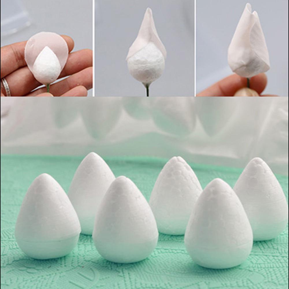 Oval Flower Foam Lightweight Oval Flower Modeling Food Grade 20pcs Plastic Sugar Flowers Fondant for Home Kitchen
