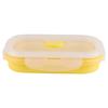 350ml Rechteckige Silikon Bento Box Zusammenklappbare Lunchbox Mikrowellen-Lebensmittelbehälter (Gelb)