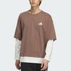 Adidas FW24 Top Small Logo Long Sleeve Series Fake Two-Piece Sports Casual Long Sleeve T-Shirt Men Tops Brown JM3408