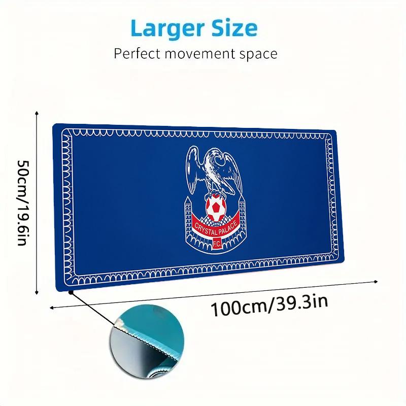 Crystal Palace FC Lace Solid Color Mouse Pad Large Gaming Table Cushion Non-slip Laptop Tablet Big Mousepad XXL Mat Mini PC Playmat With Lock edge