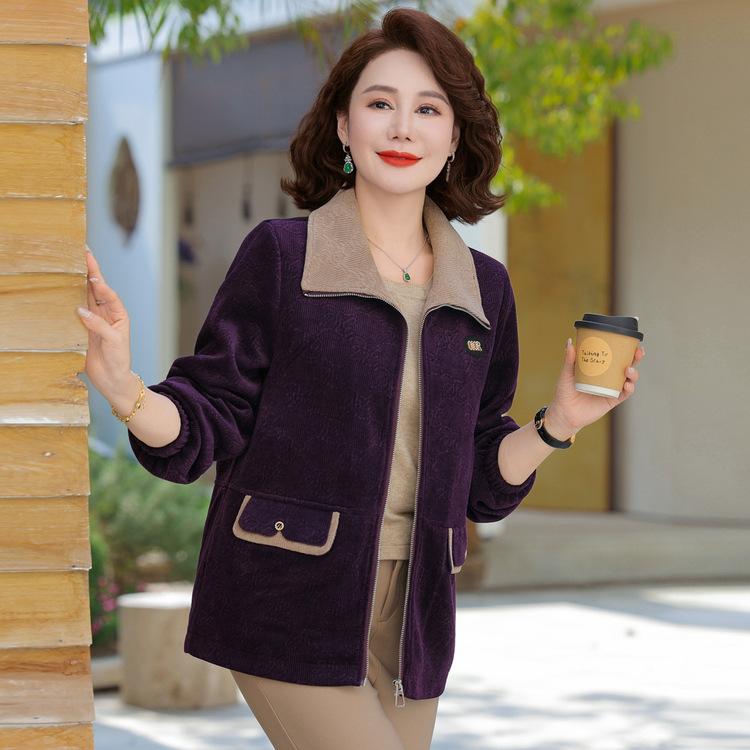 2026 New Women's Jacket Top Mom Spring and Autumn Short Fashion Jacket