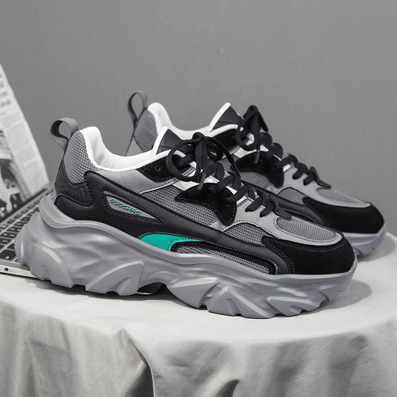 Fashion Men's Casual Shoes Round Toe Outdoor Hiking Platform Footwear Recommended Breathable Non-slip Trendy All-match Spring and Autumn