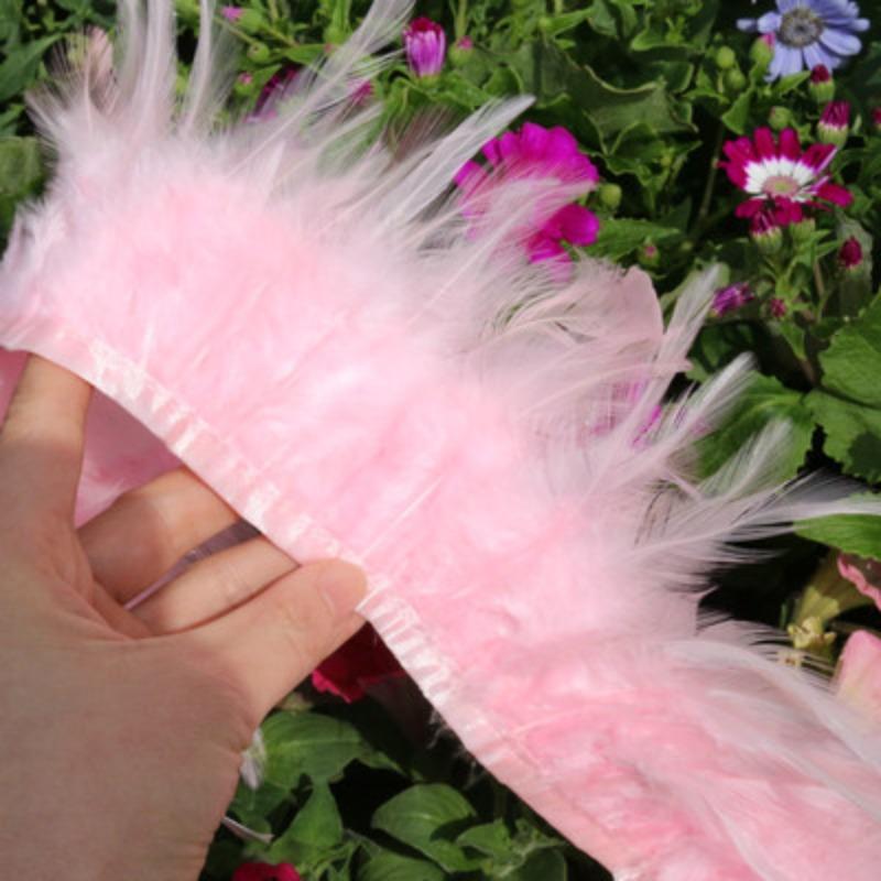 Diy White Feather White Tip Cloth Strip Jewelry Handicraft Decoration Wedding Dress Skirt Clothing Accessories