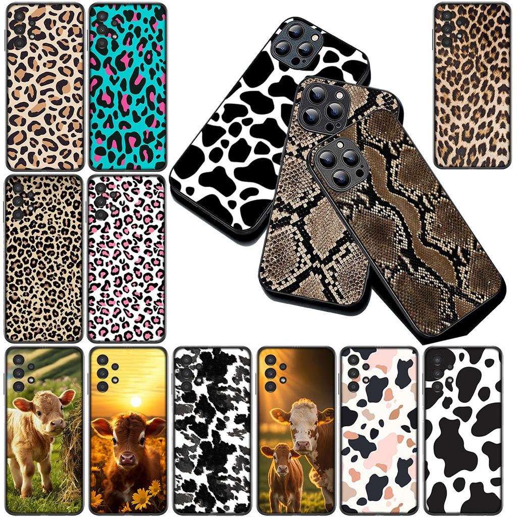 Cover for Samsung Galaxy S10 S8 S9 Plus A33 A34 A31 70 A71 A72 Note 20 9 8 S10E Casing Phone Case Cow Print Leopard Snake