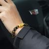 Pixiu Bracelet for Men with Six-character Mantra, Black Agate Imitation Gold Bracelet, Fortune-bringing Jewelry, Birthday Gift for Boyfriend
