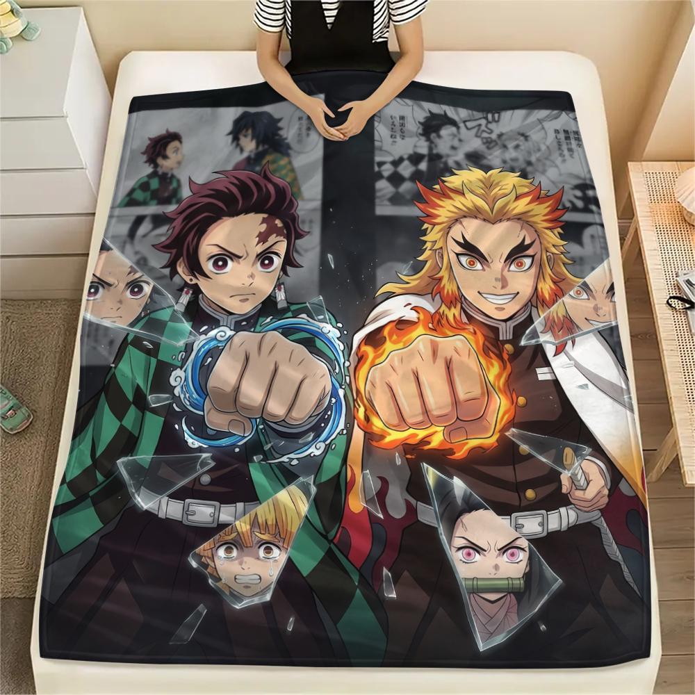 

Manga background Demon SlayerPrint Flannel Blanket, High quality Comfortable for All Seasons, Home Decor, Warmth and Comfort 80cm x 120cm