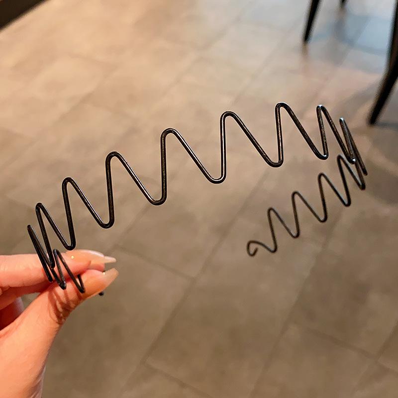 

Корейский стиль, унисекс, черный, нескользящий, волнистый ободок для волос