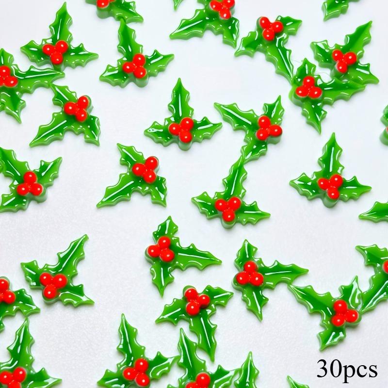

30/60pcs Christmas Leaf Nail Art Decorations Festive Glitter Accessories Manicure and Pedicure Holiday DIY Nail Design Supplies