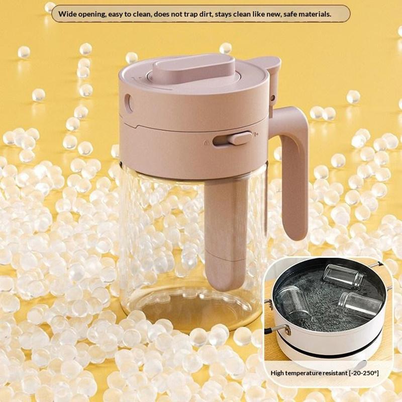 Japanese Style 2-in-1 Condiment Jar Spice Container with Spoon Airtight Kitchen Canister for Salt, Spices & Sugar