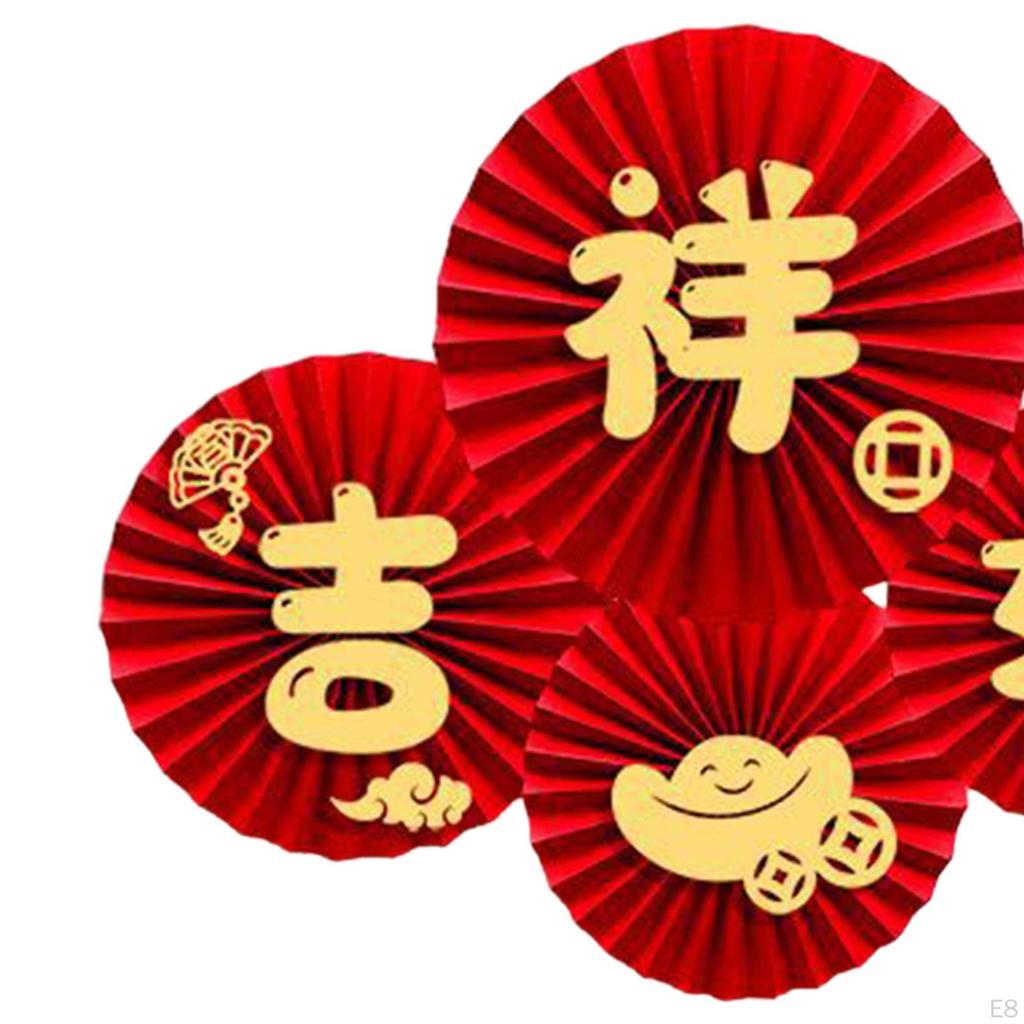 Chinese Year Paper Fans, Traditional Decorations, Spring Festival