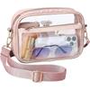 Damen Transparente Klare Crossbody-Tasche Minimalistisch Mode Reißverschluss Umhängetasche Trendig All-Match Tasche für den täglichen Gebrauch