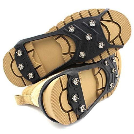 fall chain spike shoes with easy on and off unisex L Crampons, snowshoes, prevention, slip-resistant, anti-freeze, snow, hiking, fishing, reef,