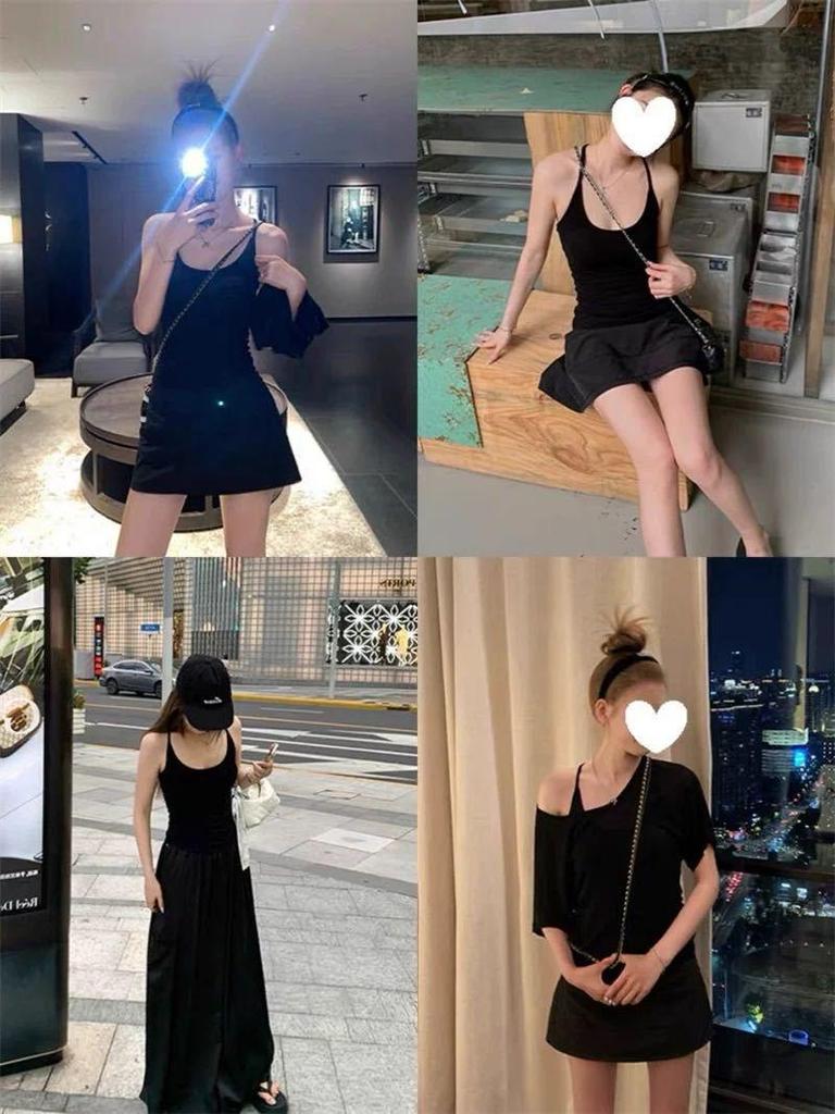 Women's Summer Hot Girl Pure Style I-Back Tank Top with Chest Pad, Solid Color, Versatile Sports Design