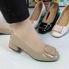 Fashion Chunky Heels with Medium Women's Shoes Block Heel Ladies Pumps Office Square Toe Shoe Luxury Brand Non Slip 2025 Trend Footwear