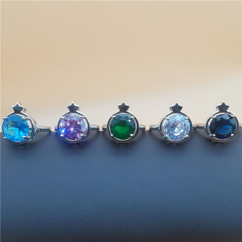 Dreiteiliges Set aus sternförmigem, kreisförmigem Schmuck mit Tansanitstein im europäischen und amerikanischen Stil