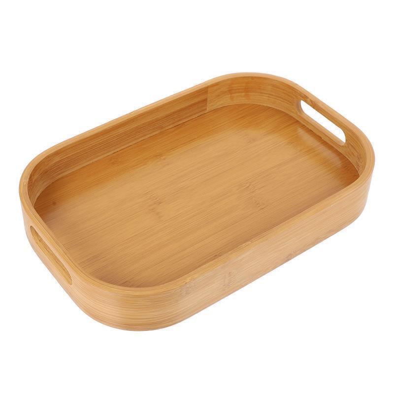 Bamboo Storage Tray Platters Serving Small Kitchen Snack Holder Footstool for Food Cooked Trays Snacks Organizer
