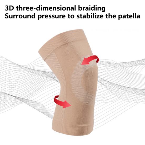 1 Pair Knee Pad 3D Three-dimensional Weaving High Stretchy Silicone Strip Breathable Anti-skid
