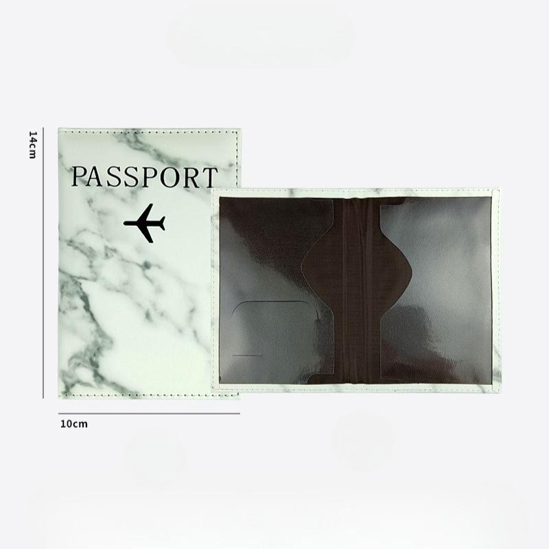 PU-Leder-Reisepasshülle Einfaches Flugzeug-Buchstaben-Druck Damen Herren Reise-Reisepass-Etui-Halter Mode Hochzeitsgeschenk
