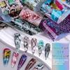 Marble Print Transfer Stickers Aurora Snake Nail Art Stickers Hot Nail Decals  Nail Decorations