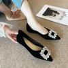 W1022-90 women's buckle rhinestone shoes design sense pointed French small fragrance fashion celebrity niche 2025 new