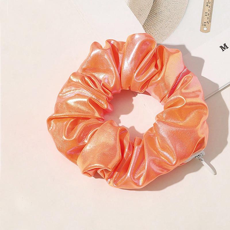 1pc Women's Multi Color Colorful PU Zipper Large Intestine Hair Ring Fashion Headband Hair Accessories Suitable for Parties