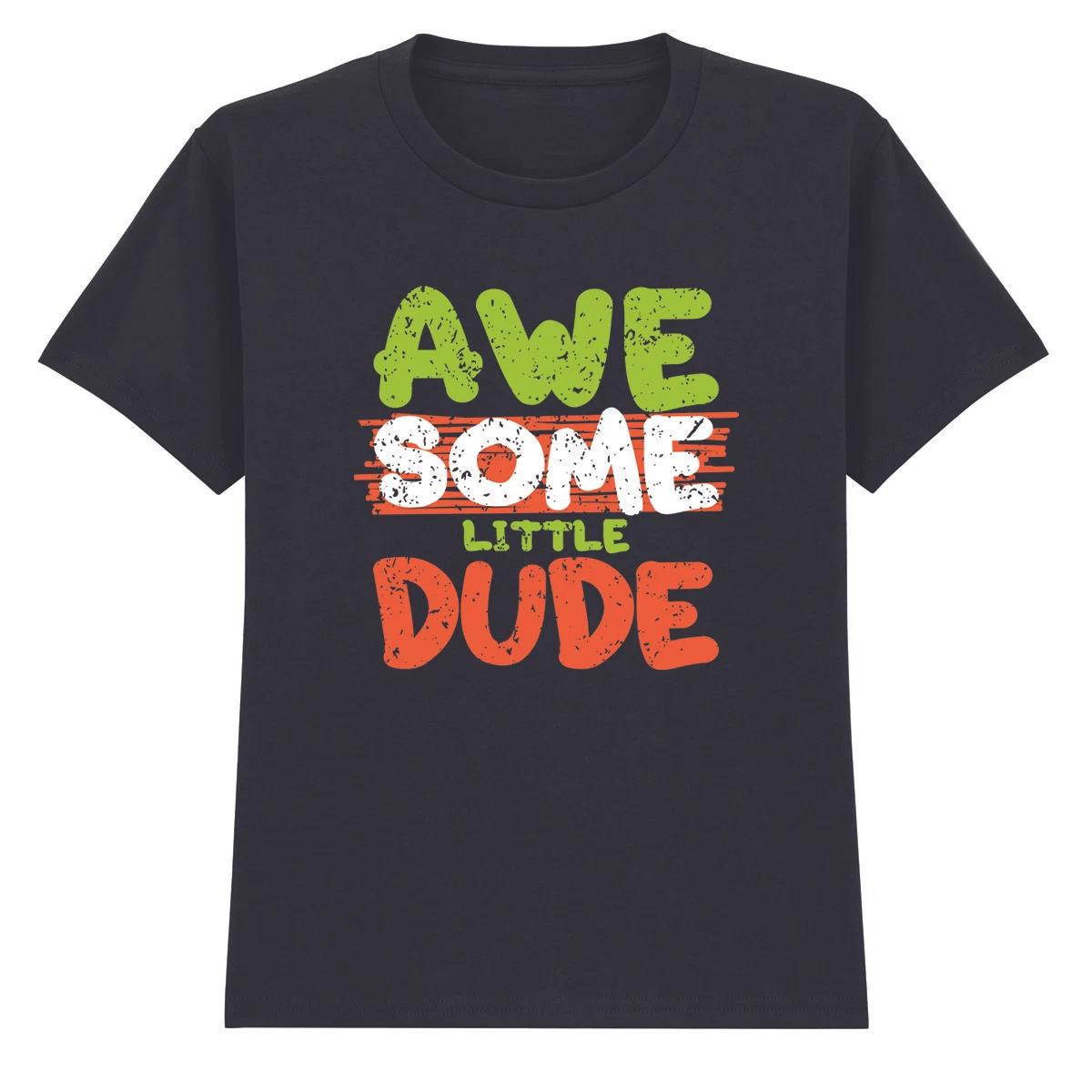 

Awesome Little Dude Positive Affirmation Boys Kids T-Shirt Fun Graphic Tee 160