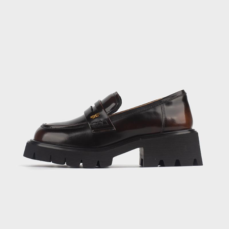 

Новая универсальная модель от производителя, кожаные туфли на высокой платформе, модные и изысканные женские туфли 48 коричневый