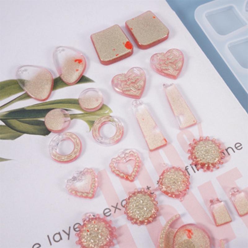 Crystal Epoxy Resin Mold DIY Crafts Jewelry Pendant Mold Handmade Multi-style Earrings Eardrop Danglers Silicone Mould