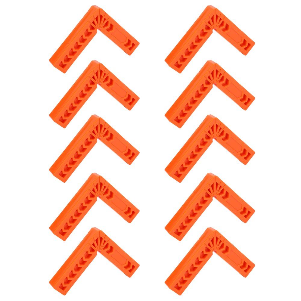 10pcs Plastic Right Angle Auxiliary Positioner 90 Degree Right Angle 90 Degree Angle Ruler Holder Orange Square Angle