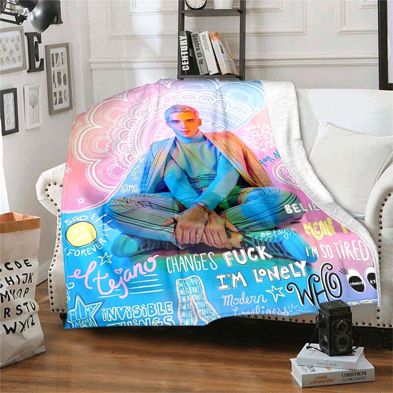 

Customizable L-Lauv Singer Soft Flannel Blanket, Warm and Comfortable, Suitable for Picnics, Beds, Sofas, and Home Bedrooms. 75x90cm