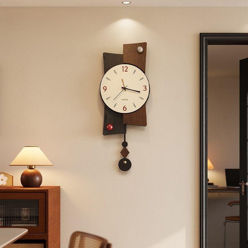 1PC Living Room Wall Clock Chinese Antique New Creative Retro Simple Dining Room Clock Wall Clock Home Decoration