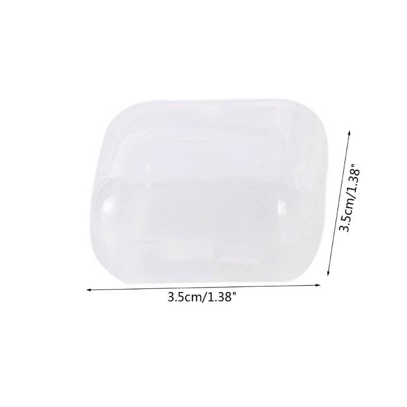 10Pieces Square Mini Clear Plastic Organizer Storage Box Containers with Hinged Lids for Small Items Stud Earring Rings