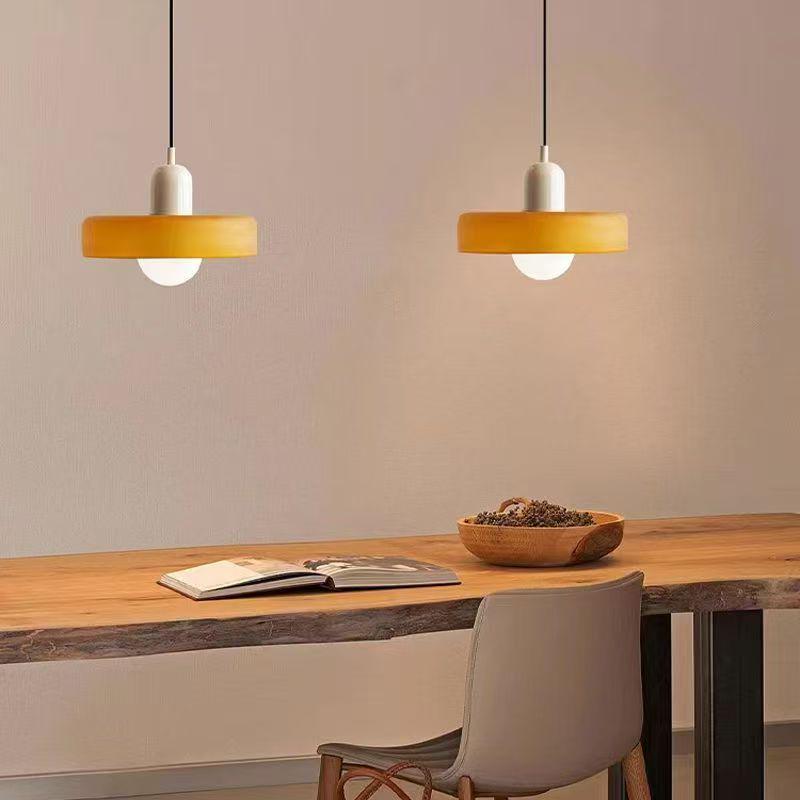 Vintage Memphis Green Glass Pendant Lamp - Modern Bauhaus Bedside Chandelier