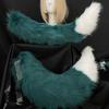 Opaska na głowę z wilczymi uszami ogon Dziewczęce akcesoria cosplay Bestia Uszy Zielony Fursuit Maskarada Impreza Cosplay