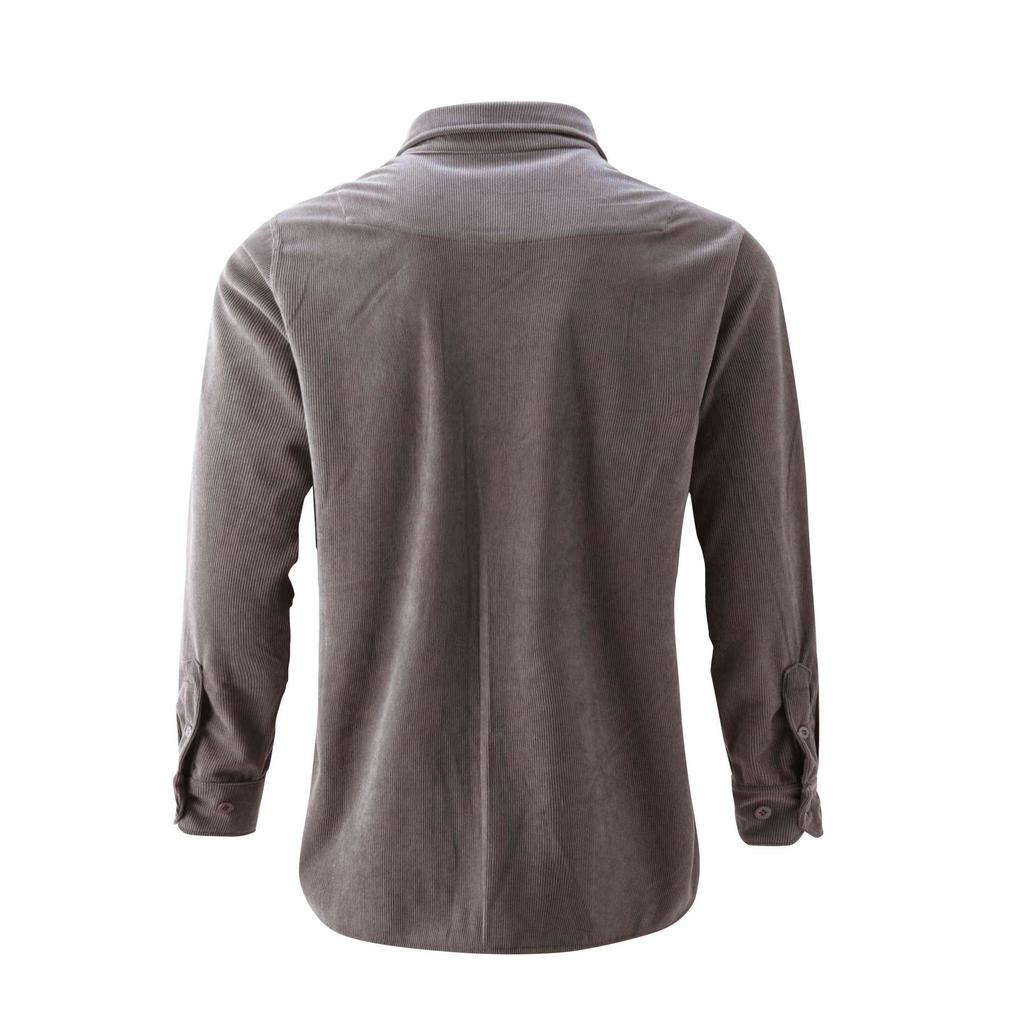 Men's Autumn Cotton Corduroy Slim Fit Casual Shirt with Long Sleeves