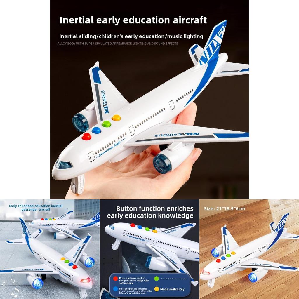 Childrens Inertia Light Sound Airplane Toy With Storytelling And Sensory Development For Boys