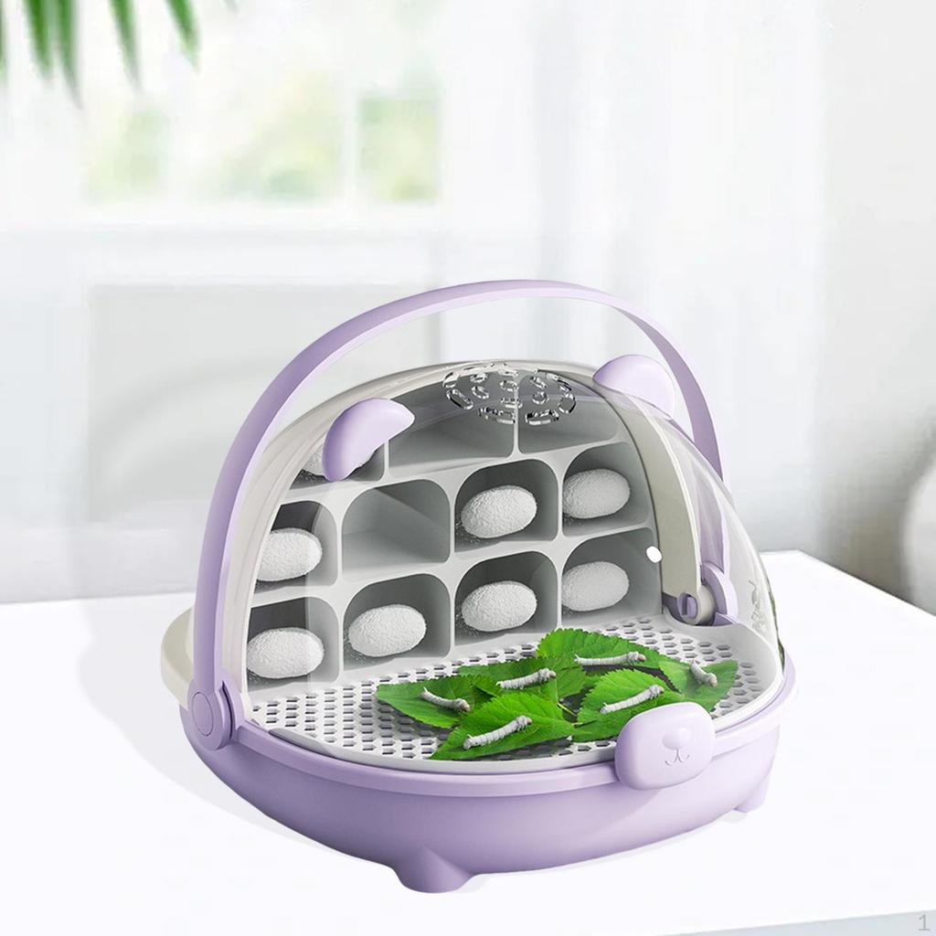 Insekten-Habitatbox für Seidenraupen mit Transportfunktionen und Beobachtungsraum