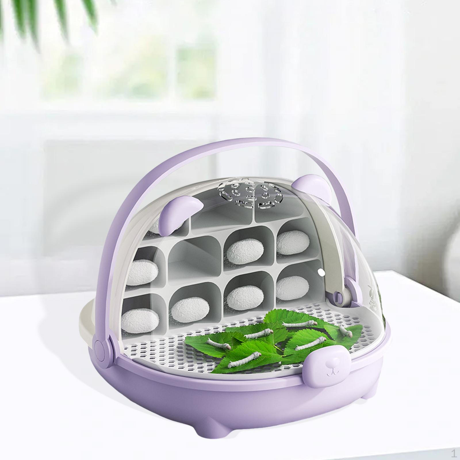 

Ящик для обитания насекомых шелкопрядов с транспортными функциями и пространством для наблюдения фиолетовый