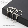 Eco-Friendly Nickel-Free Metal Keyring: DIY Jewelry Accessory, Split Ring Keychain with Doll Pendant
