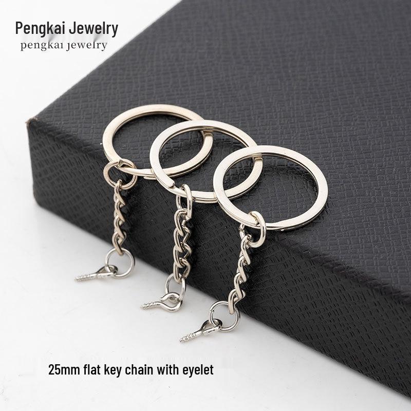 Eco-Friendly Nickel-Free Metal Keyring: DIY Jewelry Accessory, Split Ring Keychain with Doll Pendant