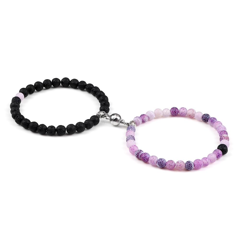 6mm Magnetic Couple Bracelets Set - Memorial Gift for Him & Her
