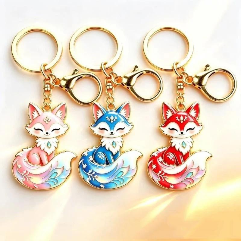 Enamel Luxury Keychain High-End Metal Pendant Bag Charm Blessing Charm